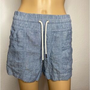 Athleta Cabo Linen 4" Short Size 2 Chambray Blue Coastal Beach Travel